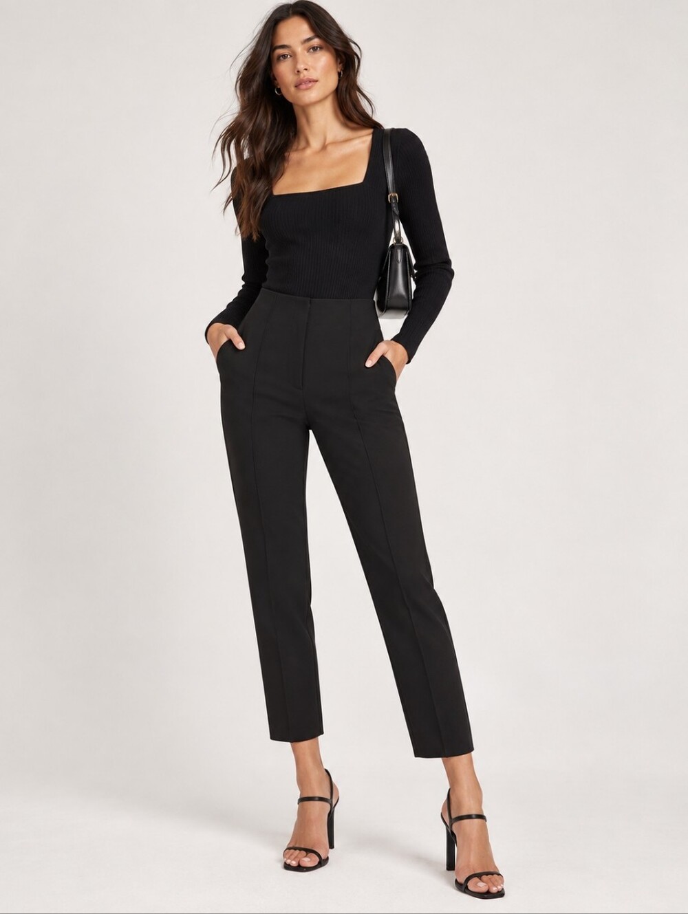 ❤️ A.L.C. ANGELO HIGH RISE TAILORED TAPERED CROPPED PANTS / TROUSERS, BLACK, 10